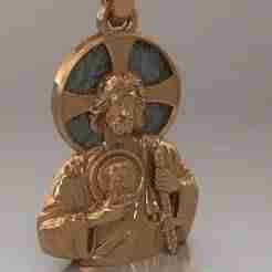 4cm 3cm 2cm Saint Jude Jesus Hollow Jewelry Pendant St Jude San Judas STL