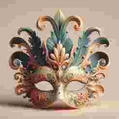 624 Venetian Carnival Mask Color 3D Model, magic, dragon, serpent, mask, gnome, gorgon, venetian carnival, wild, fox, monster, cat, fair, witch, werewolf, horror, beast, snake, troll, skeleton dance