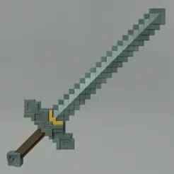 A Minecraft Movie Iron and Diamond Sword. Movie, video game, props, cosplay