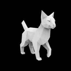 Abstract Geometric Cat Sculpture 3D Printable Model