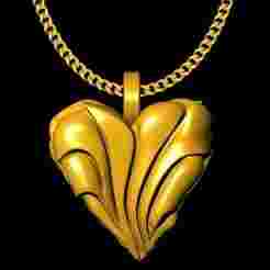 abstract heart pendant charm