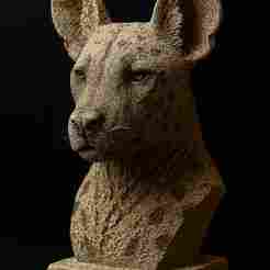 African Wild Dog Bust – Stone Sculpture STL File