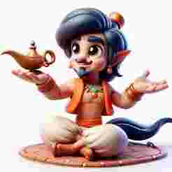 Aladdin 3D Print Showpiece Magic Lamp Figurine Decorative Model