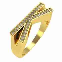 Alphabet K Diamond Ring
