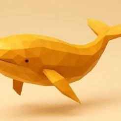 Amber Whale – Low Poly 3D Model (STL)