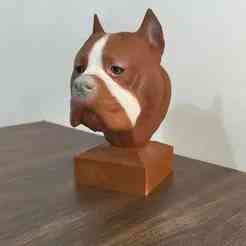 American Bully dog Pitbull bust memorial