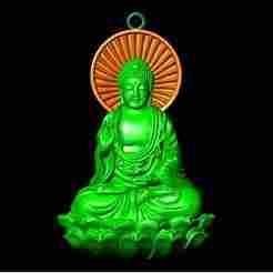 Amitabha Buddha Pendant - Adida Buddha Necklace - Buddhist Jewelry - N440