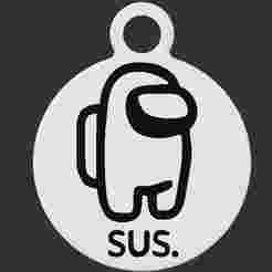 Among Us Sus Meme - Keyring