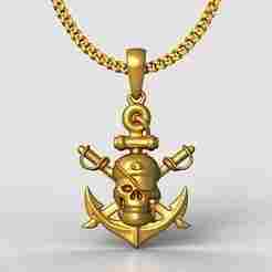 anchor skull pendant charm