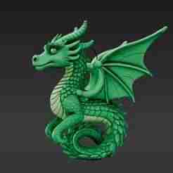 Ancient Forest Guardian Dragon Keychain - Detailed Mythical Creature STL for Print
