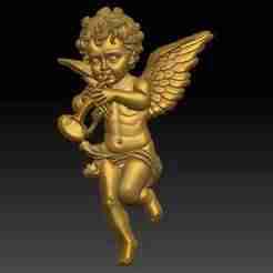 Angel playing trumpets