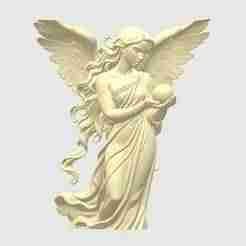 Angel Statue with Crystal Ball STL – 3D Printable Spiritual Figurine | Elegant Sculpture & Home Décor