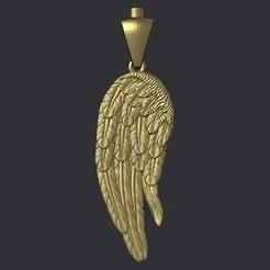 Angel Wing Printable Pendant 3D Model