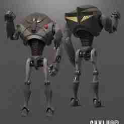 Animated B2 Battle Droid Articulation STL 3D print model