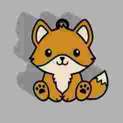 Animated Fox Key Ring