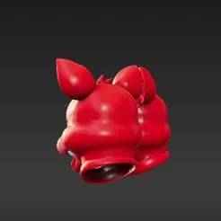 Animatronic-Style Red Fox Mask with Eye Patch