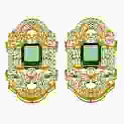Antique Art Deco Emerald Stone Earring