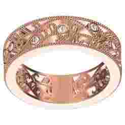 Antique Bezel Set Diamond and Art Deco Wedding Band