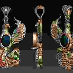 Antique eagle 3D model pendant