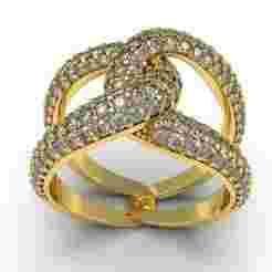 Antique Intertwin Diamond Cocktail Ring