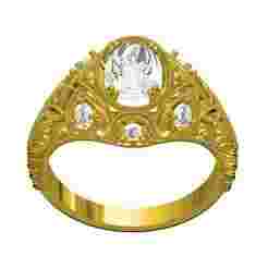 Antique Oval Stone Art Deco Engagement Ring