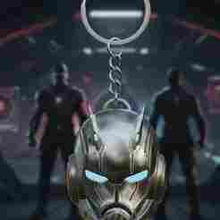 Antman Helmet Keychain- Miniature Hero Style - Marvel - Ready to Print (No Supports Needed)