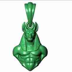 “Anubis Egyptian God Pendant STL – 3D Model for Jewelry Casting”