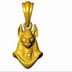 “Anubis Egyptian Pendant STL – 3D Model for Jewelry Design & Casting”