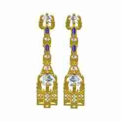 Art Deco Style Push Back Earring