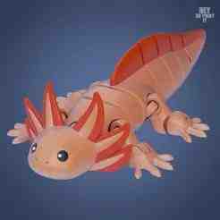 Articulated Axolotl – 3D Print Toy (16 Joints, No Supports)