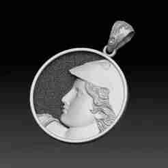 Athena Pendant – 3D Printable STL Jewelry Model