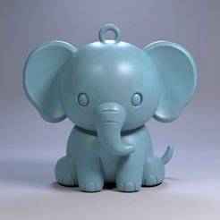 Baby Elephant Keychain | Cute 3D STL File for Kids and Animal Lovers, Printable Elephant Charm