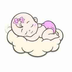 Baby keychain, for baptism or baby shower