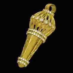 Bajarangbali Hanuman Gada Style Diamond Pendant