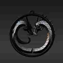 Balanced Dragon Art Keychain - Mystical Duality Charm for Keyring Fabrication