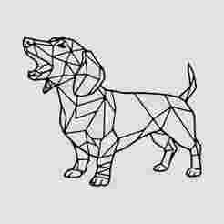 Barking Dachshund Line Art Wall Art