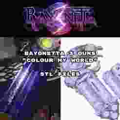 Bayonetta 3 - GUNS - STL FILES (ready to light up!)