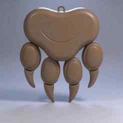Bear Paw Keychain | Wild Animal Claw 3D STL File, Printable Nature Charm