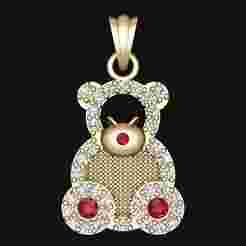 Bear pendant - Diamond pendant - Womens pendant - N202021
