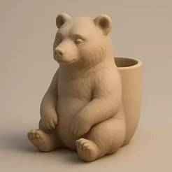Bear Planter STL – Cute Animal Flower Pot 3D Model for Printing