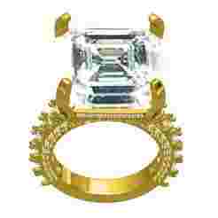 Beautiful Asscher Cut Stone Solitaire Engagement Ring