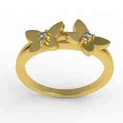 Beautiful Butterfly Split Shank Engagement Ring 02