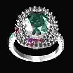 Beautiful Colorful Diamonds Engagement Ring for Women