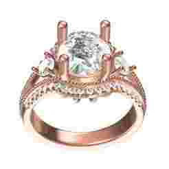 Beautiful Unique Art Deco Round Diamond Moissanite Engagement Ring