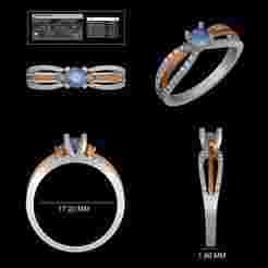 Beauty full different rose and white tone Solitary Ring