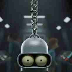 Bender Head Keychain - Futuristic Robot Design - Futurama - Ready to Print