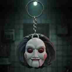 Billy Puppet Head Keychain - Sinister Jigsaw Style - Saw Horror - Ready to Print