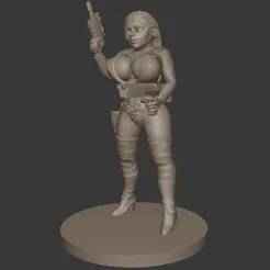 “Bimbette Style Pin-Up Girl – Stylized Female Figurine – 3D Print Model”