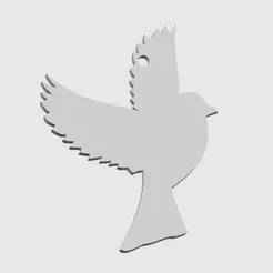 Bird dove keychain or earring medal charm with hole jewelry