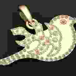 bird  gold pendant 3d printable m